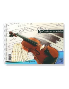 CUADERNO BLOCKS DE MUSICA 80 GRS. 4º (155X215MM.) 20 HOJAS 6 PENTAGRAMAS PACSA 18803